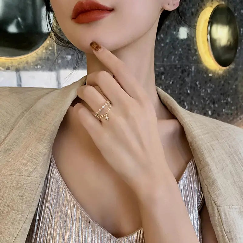 Elevate Your Look with the Captivating Classic Star Element Pendant Rings