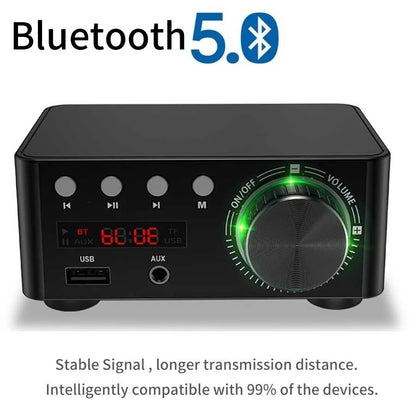 Ultimate Home & Car Audio: Bluetooth 5.0 Mini HiFi Amplifier with USB/AUX In