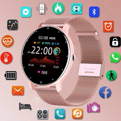 Stylish Women's Fitness Watch: Full Touch Screen, Waterproof, and More!