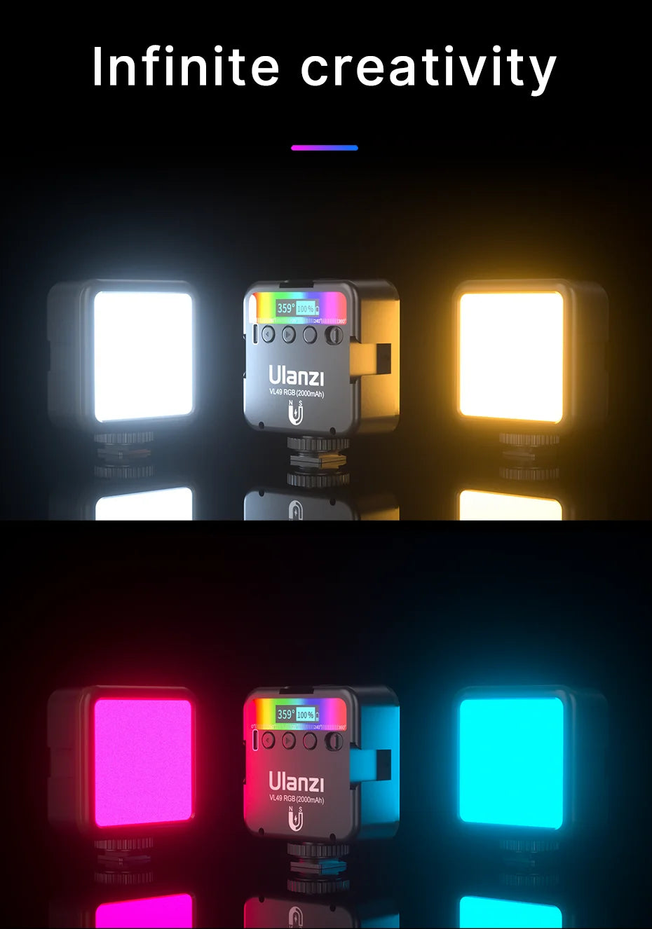 Enhance Your Photography with Full Color RGB LED Video Light (2500K-9000K, 800LUX)