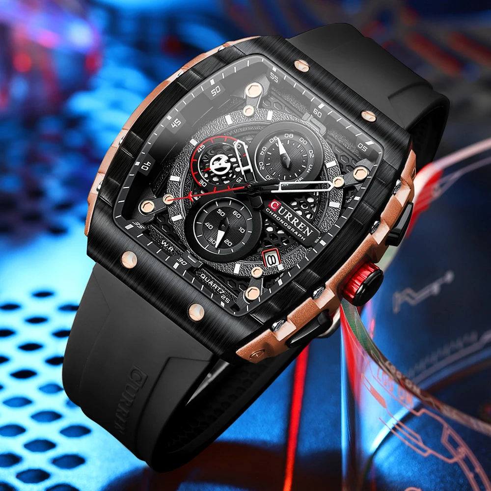 Find the Perfect Men's Luxury Square Quartz Watch: Waterproof & Luminous