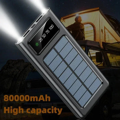 4-in-1 200000mAh Solar Power Bank: Ultimate Fast Charging for Xiaomi & iPhone