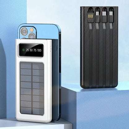 4-in-1 200000mAh Solar Power Bank: Ultimate Fast Charging for Xiaomi & iPhone