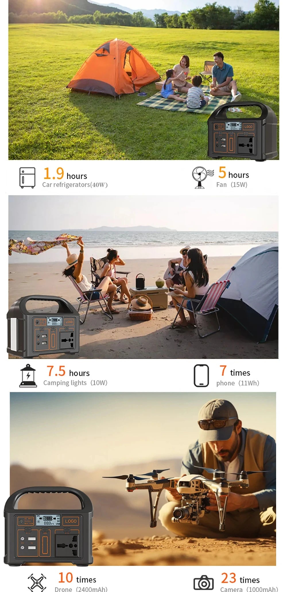 Portable 500W Power Station: The Ultimate 110V/220V Solar Generator for Camping and Home