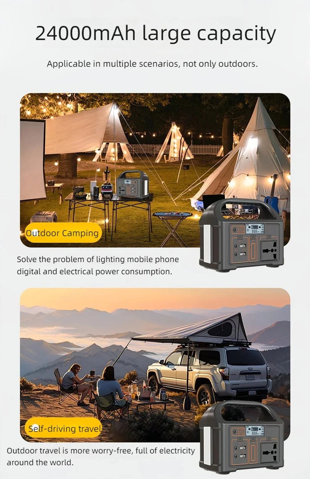 Portable 500W Power Station: The Ultimate 110V/220V Solar Generator for Camping and Home