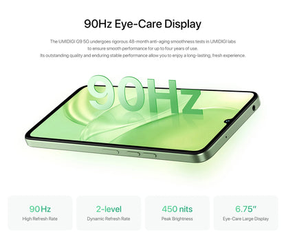 Slim, Sleek, and Fast: The 2024 G9 5G Smartphone with 90Hz Display & 18W Charging