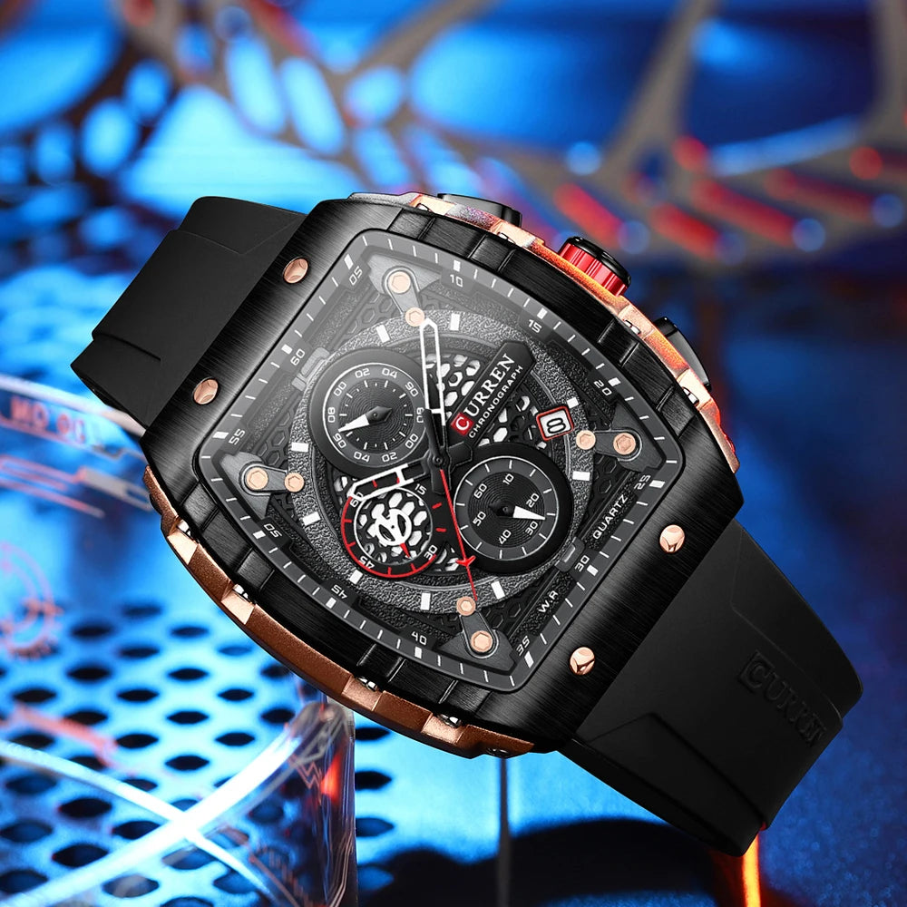 Find the Perfect Men's Luxury Square Quartz Watch: Waterproof & Luminous