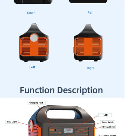 Portable 500W Power Station: The Ultimate 110V/220V Solar Generator for Camping and Home