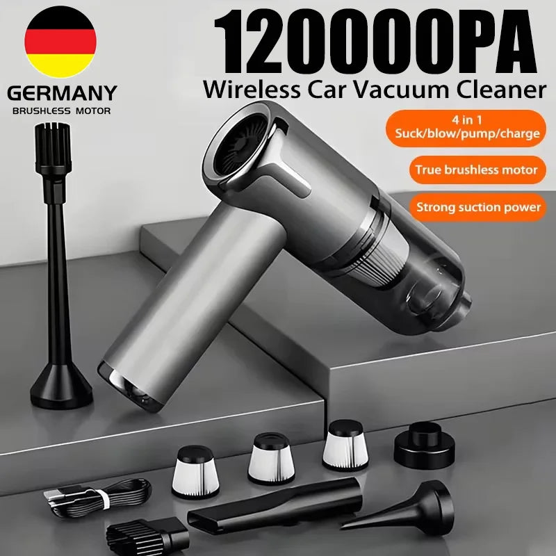 Your All-in-One Cleaning Solution: Powerful 120000PA Handheld Vacuum