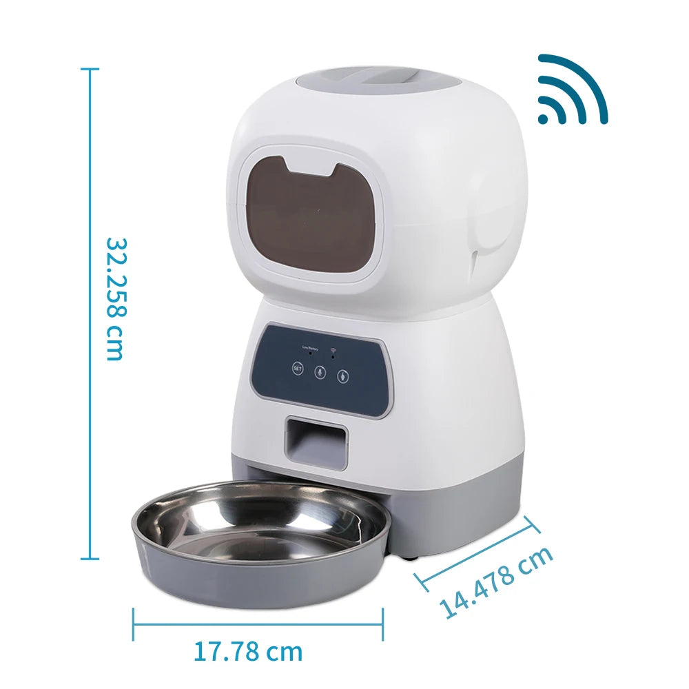 Keep Pets Happy: 3.5L WiFi Smart Swirl Slow Pet Feeder with Voice Recorder