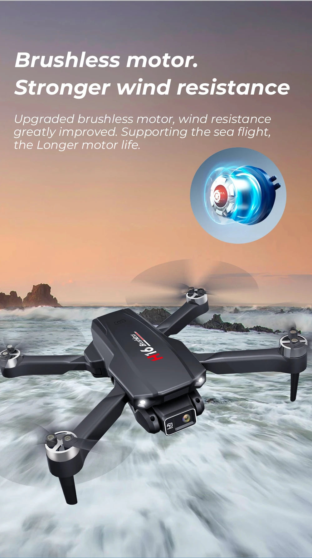 H16 GPS Professional Drone: Brushless Motors & Laser Obstacle Avoidance for RC Enthusiasts