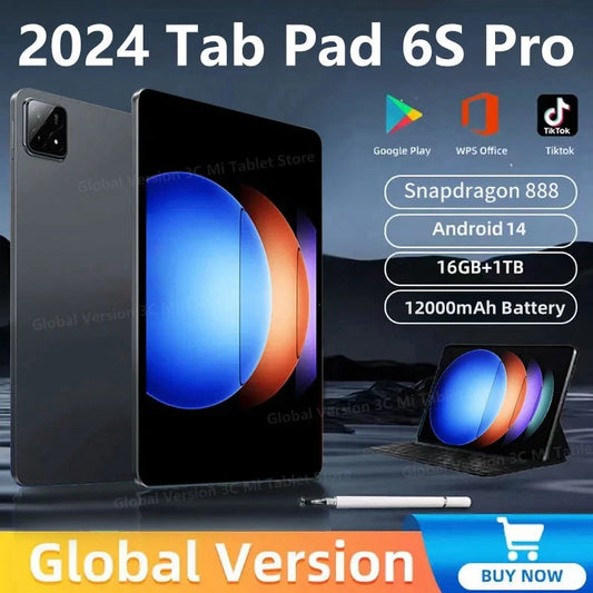 Tab Pad 6S Pro Tablet: Unmatched Performance with 12000mAh Battery and 16GB+1TB Memory