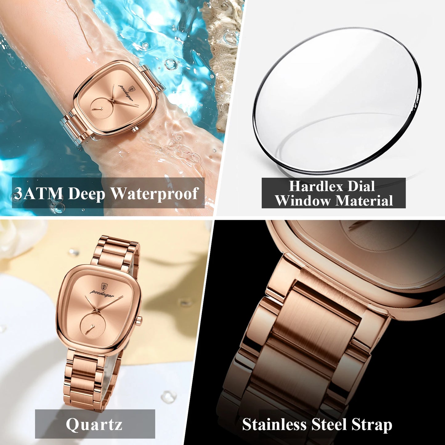 Luxury Ladies Watches: High-Quality Waterproof Stainless Steel Quartz Designs