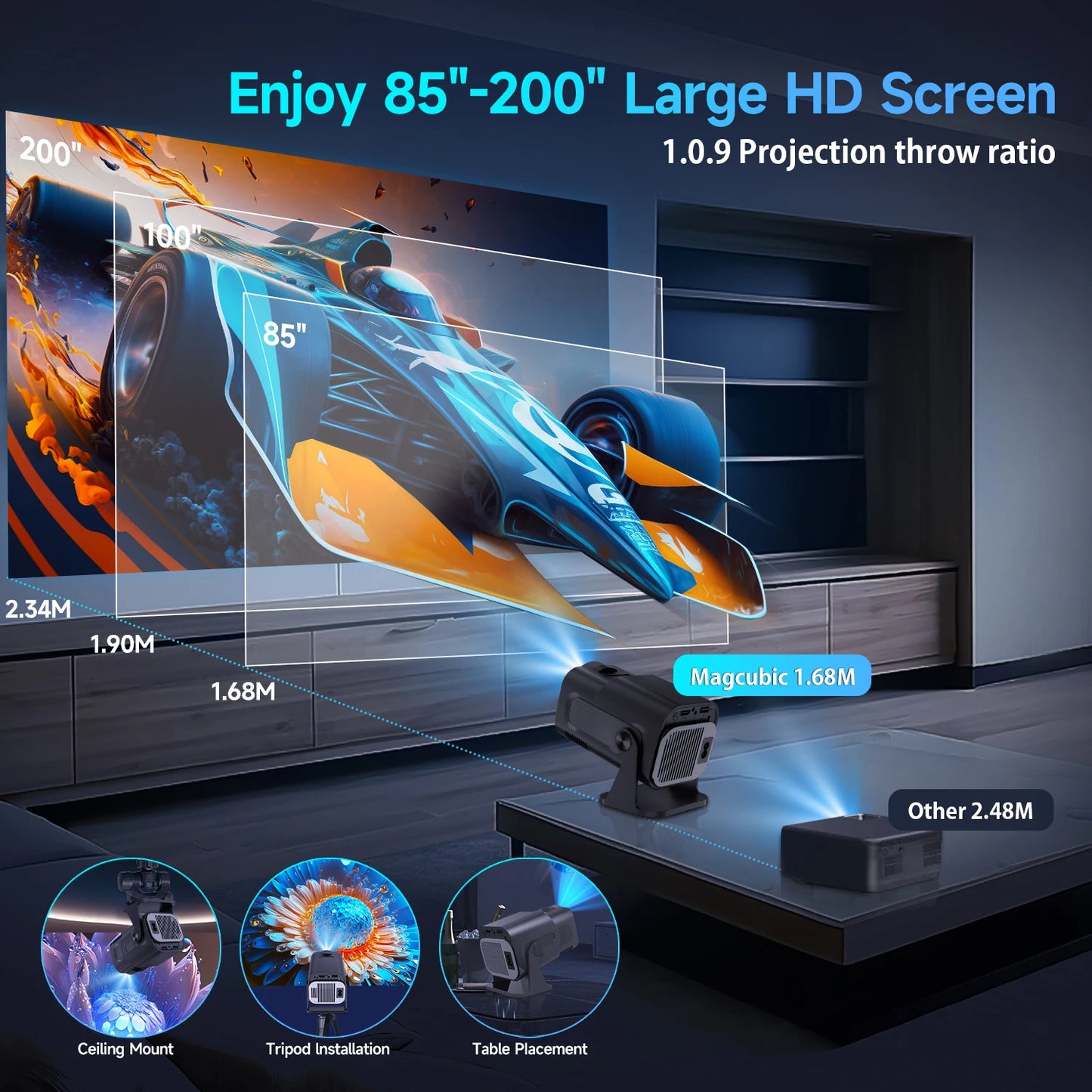 Discover the Versatile 180° Rotable HY320 Cinema Projector with BT5.0