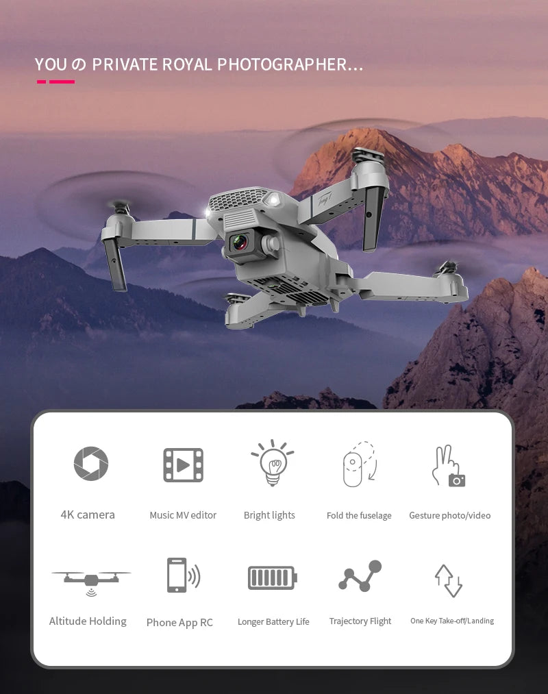 Unleash Your Creativity with the E88 Mini RC Drone: Ideal for FPV Photography