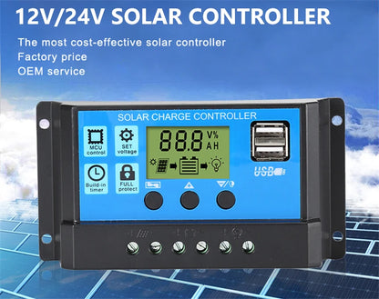 1000W Solar Panel 12V with 60A/100A Controller: Perfect for RVs, Cars, and Outdoor Charging