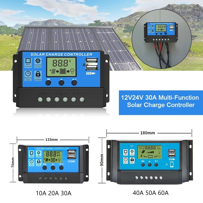 1000W Solar Panel 12V with 60A/100A Controller: Perfect for RVs, Cars, and Outdoor Charging