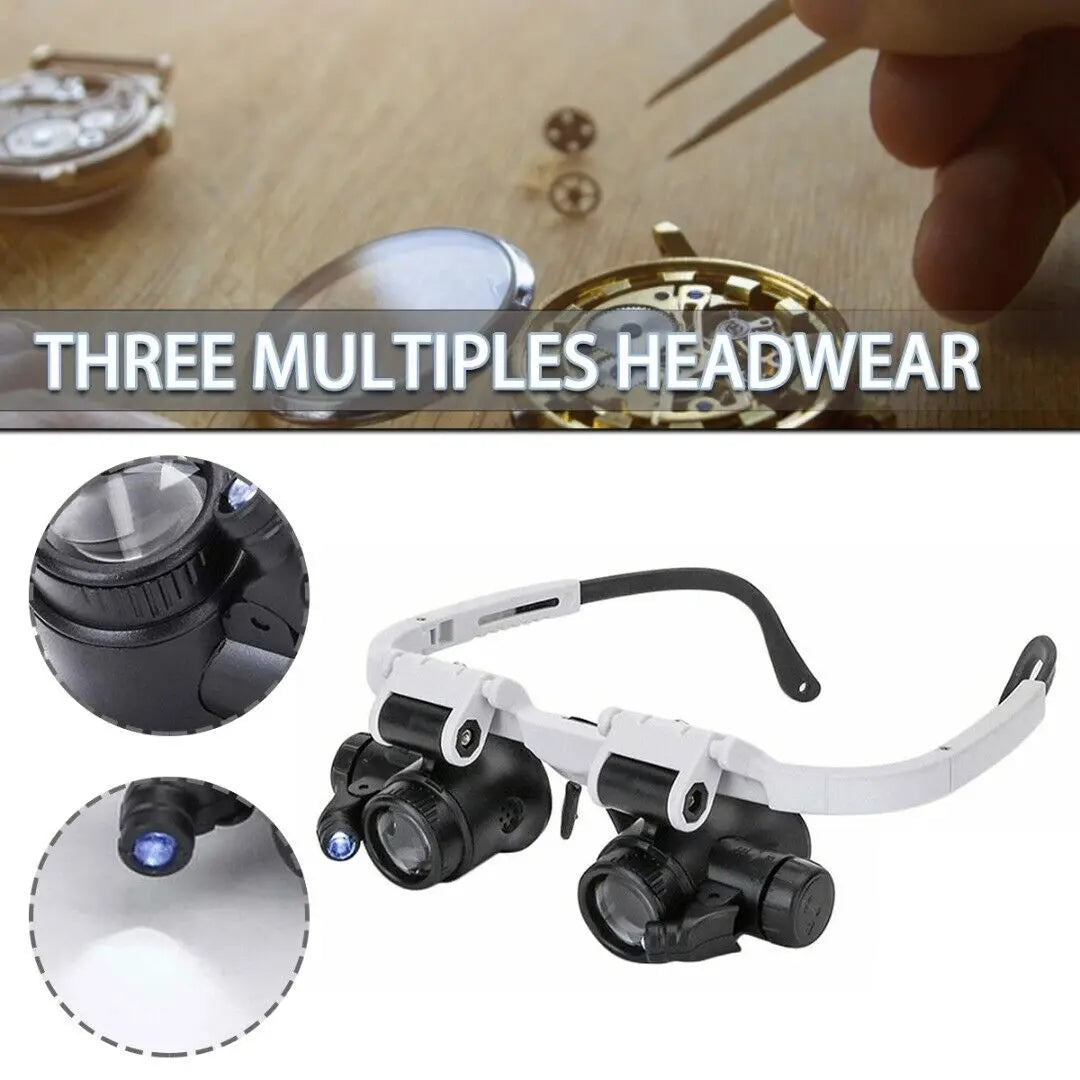 Discover Adjustable 2XLED Eyewear for Jewelers: Magnify with Lenses Up to 23X