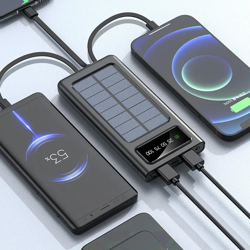 4-in-1 200000mAh Solar Power Bank: Ultimate Fast Charging for Xiaomi & iPhone