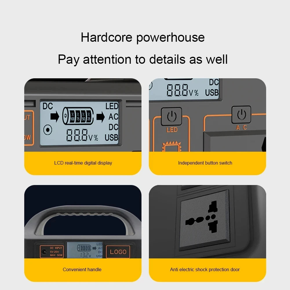 Portable 500W Power Station: The Ultimate 110V/220V Solar Generator for Camping and Home