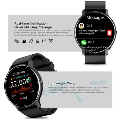 Reloj inteligente LIGE IP67 resistente al agua para hombre, pantalla táctil completa, deportivo, fitness, Bluetooth para iOS o Android 