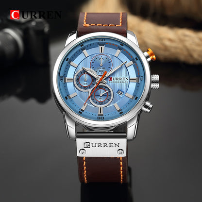 Relojes deportivos de lujo con cronógrafo de cuarzo y fecha de moda de la mejor marca CURREN para hombre 