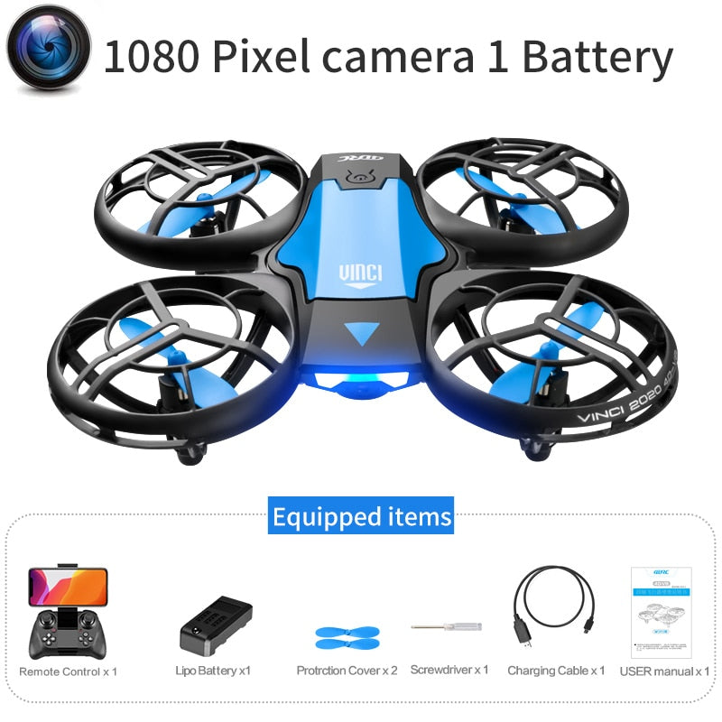 Nouveau mini drone V8 4K 1080P HD caméra WiFi Fpv pression d'air hauteur maintenir pliable quadricoptère RC drone jouet