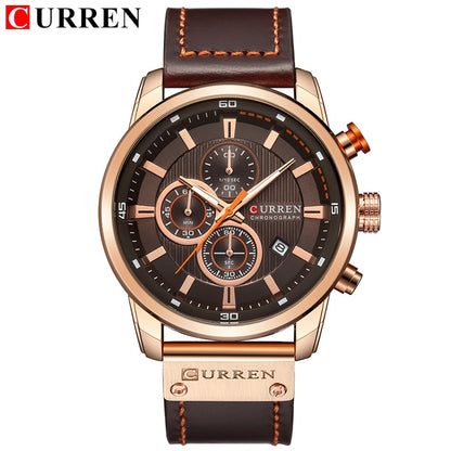 Relojes deportivos de lujo con cronógrafo de cuarzo y fecha de moda de la mejor marca CURREN para hombre 