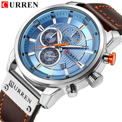 Montres de sport de luxe à quartz CURREN Fashion Date pour hommes de la marque supérieure 