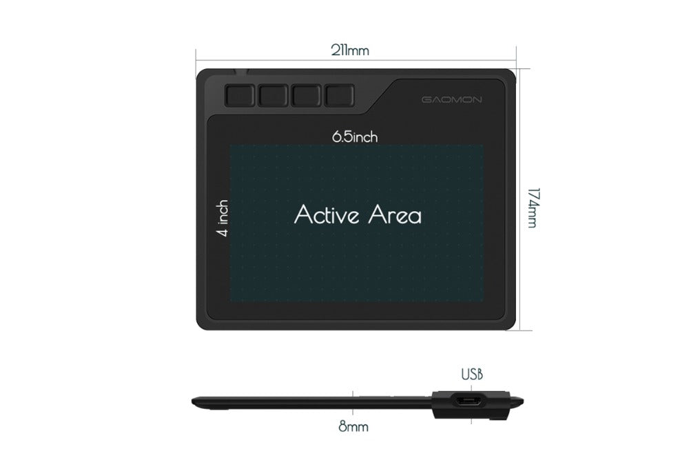 Tableta gráfica digital GAOMON S620 de 6,5 x 4" para dibujar, pintar o jugar OSU 