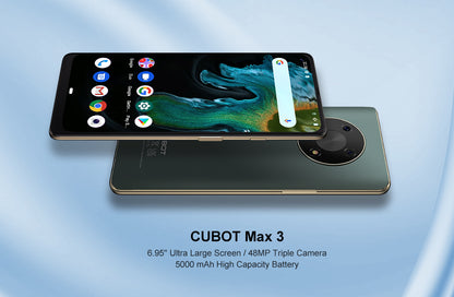 Cubot MAX 3 Smartphone 6,95" Ultra Grand Plein Écran Mini Tablette Téléphone Mobile 48MP Triple Caméra 5000mAh Cellulaire NFC Android 11 