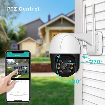 Cámara IP WiFi PTZ para exteriores de 1080P, zoom digital de 4X, cámara inalámbrica con detección humana por IA, audio P2P H.265, CCTV de seguridad de 2 MP y 3 MP 