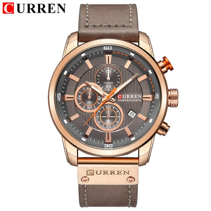 Montres de sport de luxe à quartz CURREN Fashion Date pour hommes de la marque supérieure 