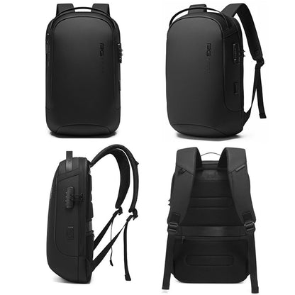 Mochila de viaje impermeable de moda para hombre BANGE: función de bloqueo multifunción y antirrobo 