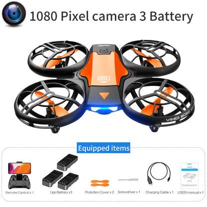 Nuevo mini dron V8 4K 1080P HD con cámara WiFi FPV, presión de aire, mantenimiento de altura, cuadricóptero RC plegable, juguete