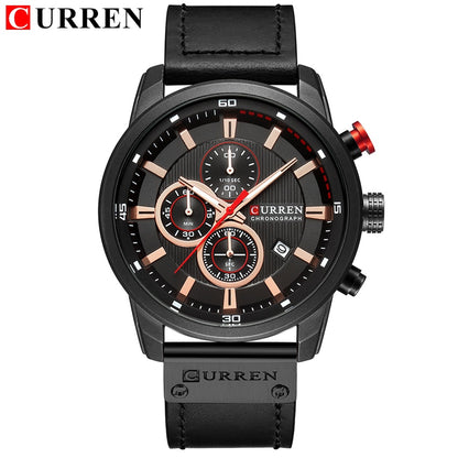 Montres de sport de luxe à quartz CURREN Fashion Date pour hommes de la marque supérieure 