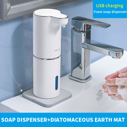 Efficient & Stylish: White Automatic Foam Soap Dispensers with USB Charging