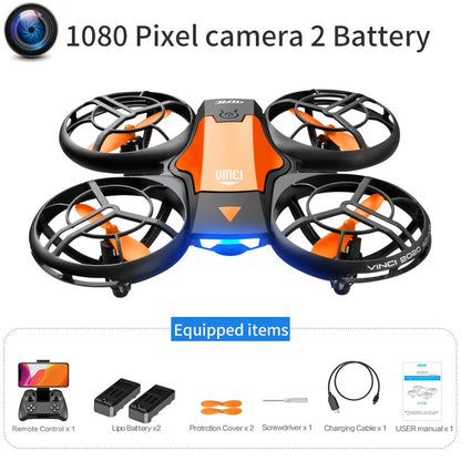 Nouveau mini drone V8 4K 1080P HD caméra WiFi Fpv pression d'air hauteur maintenir pliable quadricoptère RC drone jouet