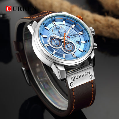 Montres de sport de luxe à quartz CURREN Fashion Date pour hommes de la marque supérieure 