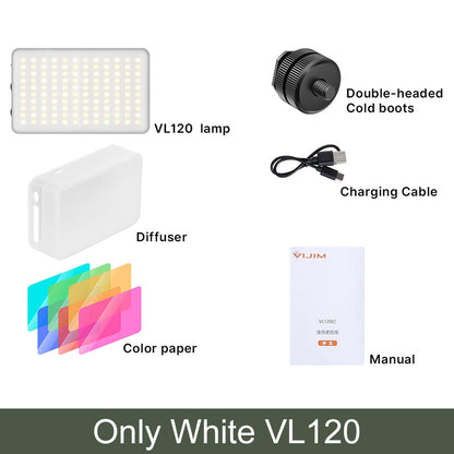 Kits de lámparas de estudio regulables con luz LED para cámara de vídeo VIJIM VL120 de 3200 K a 6500 K y 3100 mAh 