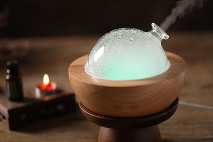 Humidificador difusor de aroma en aerosol de madera con Bluetooth de gran capacidad de 150 ml para el hogar 