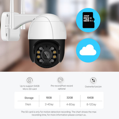 Caméra IP WiFi PTZ extérieure 1080P - Zoom numérique 4X, caméra sans fil à détection humaine AI, audio H.265 P2P 2MP 3MP CCTV de sécurité 