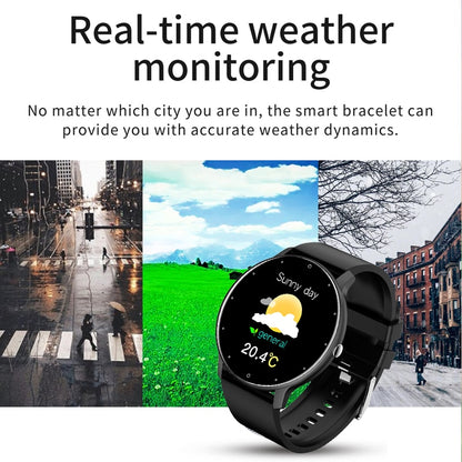 Montre connectée LIGE IP67 pour hommes - Écran tactile complet - Bluetooth - Pour iOS ou Android 