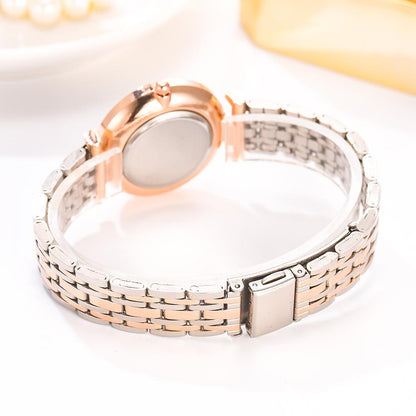 Reloj de pulsera de cuarzo con diamantes y pulsera de cristal de moda y lujo para mujer Reloj femenino