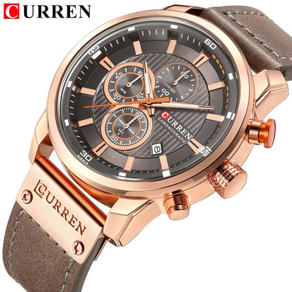 Montres de sport de luxe à quartz CURREN Fashion Date pour hommes de la marque supérieure 