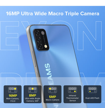 UMIDIGI A11 Versión global Android 11 Smartphone Helio G25 64GB 128GB 6.53" HD + 16MP Cámara triple 