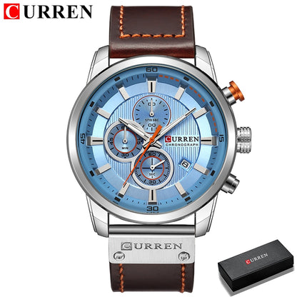 Montres de sport de luxe à quartz CURREN Fashion Date pour hommes de la marque supérieure 