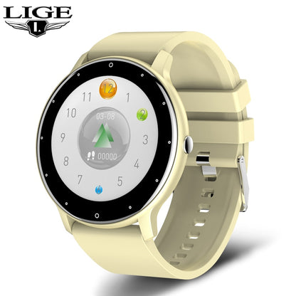 Reloj inteligente LIGE IP67 resistente al agua para hombre, pantalla táctil completa, deportivo, fitness, Bluetooth para iOS o Android 