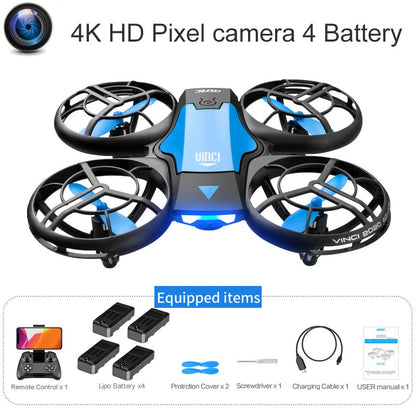 Nouveau mini drone V8 4K 1080P HD caméra WiFi Fpv pression d'air hauteur maintenir pliable quadricoptère RC drone jouet