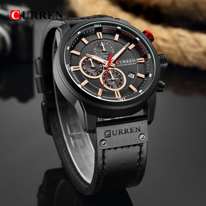 Montres de sport de luxe à quartz CURREN Fashion Date pour hommes de la marque supérieure 